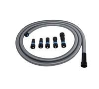 Cen-Tec Systems 94709 Quick Click 16 Ft. Hose for Home and Shop Vacuums with Expanded Multi-Brand Power Tool Adapter Set for Dust Collection, Silver
