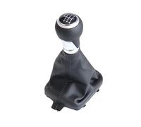 CENAP Car Gear Stick Knob for A3 S3 8P 2003-2012 5/6 Speed Manual Gear Shift Knob & Boot Cover Set PU Leather Gear Shift Cover(6 Speed Black Silver)