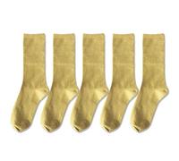 CENAST 2 Pairs Women's Novelty Glitter Ankle Socks Casual Ladies Bright Retro Sox Piles Sock, 5pairs-gold, One size