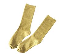 Orcle 2 Pairs Women's Novelty Glitter Ankle Socks Casual Ladies Bright Retro Sox Piles Sock, Gold, One Size