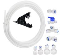 CENBEN 15M Water Supply Pipe Tube and Fridge Connectors Kit for European Style Double Refrigerator, Fridge Freezer Plumbing Kit (1/4" Pipe)