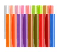 CENBEN 18 Pack Heat Transfer Vinyl Rolls, 12 x 10 in Iron on Vinyl PU Heat Transfer Film for DIY T-Shirts Clothing Bags Logo Hat, 18 Colors