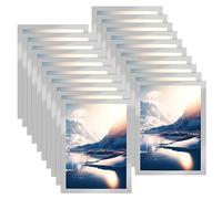 CENBEN 20PCS A4 Magnetic Photo Frames, Self Adhesive Magnetic Picture Frames, Magnet Poster Frame Magnet A4 Paper Display Frame for Paintings, Photos, Notices, Ads, Certificate, Poster(Silver)