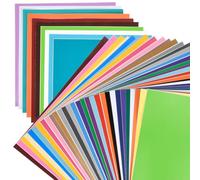 CENBEN 40 Pack Glossy Permanent Adhesive Vinyl Bundle, 12''x12'' Self Adhesive Permanent Vinyl Sheets for Cups, Decals, DIY T-Shirts Clothing Bags Logo Hat