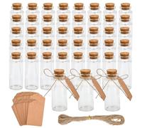 CENBEN 70PCS Mini Glass Jars with Cork Stoppers, 30ml Mini Wishing Bottles With Label Tags and String, Tiny Glass Jars Empty Message Bottles for Diy Crafts, Party Favors, Wedding Party Decoration