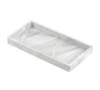 CENBEN White Marble Silicone Bathroom Vanity Tray, Rectangle Trinket Candle Tray Silicone Cosmetic Trays Dish Jewelry Trays for Soap Shampoo Perfume Towel Plant, 20.2x10.2x2CM