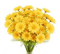 CENCERY 10 Pcs Yellow Artificial Flowers, Faux Daisy Stems for DIY Crafts, Table Decorations and Year-Round Home Decor