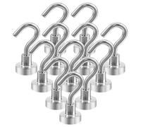 CENCERY 12-Pack Cruise Cabin Magnetic Hooks (18lb+) - Heavy Duty Neodymium Metal for Kitchen, Office & Clothes Hanging (Silver)