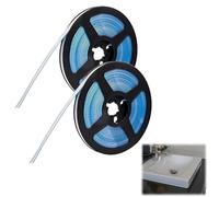 CENCERY 2 Pcs Bath Sealant Strip Bathroom Sealant Tape Self-Adhesive White Edging Strip Self Adhesive Waterproof Caulk Tape for Bathroom and Kitchen (8mm*5M)