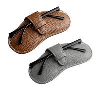 CENCERY 2 Pcs Soft Glasses Case for Women, Ultra Slim Portable Spectacle Pouch, Protective Cover for Eyeglasses and Sunglasses, Grey & Brown