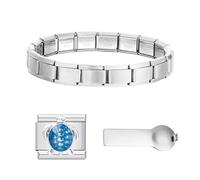 CENCERY 3-in-1 Italian Charm Bracelet Starter Kit, 9mm Stainless Steel Gold Italian Link Bracelet with Charms & Removal Tool, Compatible with Italian Charms (Sea Turtle)