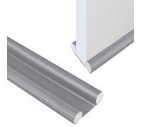 CENCERY 37in/96cm Door Draft Excluder Strip, Double Side Door Draft Stopper, Draft Excluder for Doors, Adjustable Soundproof Draught Excluder for Reduce Noise Draught Dust(Grey)
