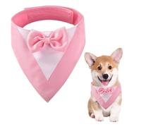 CENCERY Dog Tuxedo, Dog Wedding Bandana Collar with Bow Tie Dog Costumes Small Dogs Dog Tuxedo for Small Dogs Dog Suit Costume for Dogs Wedding, Engagement, and Birthday(Neck:20-30cm/Pink)