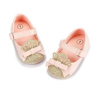 CENCIRILY Baby Girl Mary Jane Shoes Anti-Slip First Walking Bowknot Soft Sole Princess Wedding Dress Flats for 0-18 Month