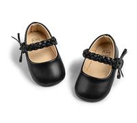 CENCIRILY Baby Girl Mary Jane Shoes Anti-Slip First Walking Bowknot Soft Sole Princess Wedding Dress Flats for 0-18 Month