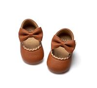 CENCIRILY Baby Girl Mary Jane Shoes Anti-Slip First Walking Bowknot Soft Sole Princess Wedding Dress Flats for 0-18 Month