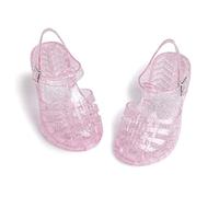 CENCIRILY Toddler Girls Jelly Sandals Soft Rubber Sole Closed Toe Glitter Sparkle Summer Beach Holiday Princess Dress Up Shoes Size 9