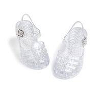 CENCIRILY Toddler Girls Jelly Sandals Soft Rubber Sole Closed Toe Glitter Sparkle Summer Beach Holiday Princess Dress Up Shoes Size 7