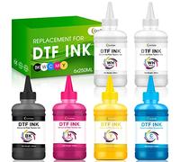 CenDale Premium DTF Ink 1500ML - DTF Transfer Ink for PET Film, Refill DTF Ink for Epson ET-8550, L1800, L800, R2400, P400, P800, XP15000, Heat Transfer Printing Direct to Film (250ml x 6, CMYK Wh)