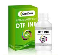 CenDale Premium DTF Ink - White Ink for PET Film, Refill Ink for Epson ET-8550, L1800, L800, R2400, P400, P800, XP15000, Heat Transfer Printing Direct to Film (500ml)
