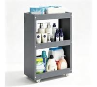 cendbirut 3-5 Tier Rolling Kitchen Pantry Organizer, Slim Storage Cart with Wheels, Rolling Spice Rack, Narrow Mobile Shelf Organizer for Small Spaces, Bakers, Dining Room,Gray,3Tier 18×4×27in