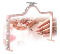 cendbirut Half Moon Light For Nail Desk Half Moon Nail Lamp Light Nail Desk Lamp Half Light Nail Tech Light For Nail Tech Moon Lamp With Phone Holder Nail Tech,Pink