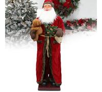 cendbirut Life Size Christmas Santa, Collectible Animated Figurine Plush with colored lights Santa Claus with Music, for Indoor Christmas Decoration,B