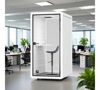 cendbirut Mobile Soundproof Office Pod Booth, Mobile Focus Study Room, Quiet Meeting Pod with Acoustic Panels,Privacy Silent Booth for Private Phone Calling,47.2in