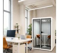 cendbirut Mobile Soundproof Office Pod Booth, Mobile Focus Study Room, Quiet Meeting Pod with Acoustic Panels,Privacy Silent Booth for Private Phone Calling,50.3in