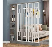 cendbirut Modern Wooden Wall Room Divider with Storage Shelves, Indoor Metal Privacy Screen Storage Cabinet, Wall Room Divider Bookshelf, Bookcase Display for Home Decoration,E,140CM/51.1IN