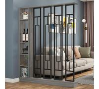 cendbirut Modern Wooden Wall Room Divider with Storage Shelves, Indoor Metal Privacy Screen Storage Cabinet, Wall Room Divider Bookshelf, Bookcase Display for Home Decoration,H,140CM/51.1IN