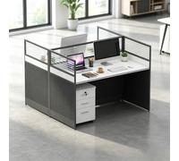 Cendbirut Modular Office Cubicles Desks, Staff Desk Workstation, Adjustable Wall Partitions, Layouts for Multi Person, Home Office, Call Center, Startup, 47.2"D x 23.6"W x 43.3"H