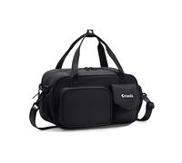 Ceneda Mini Gym Duffel Bag with Wet Pocket Shoes Bag Portable Overnight Weekender Bag, Black