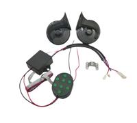 Cenei 12V 8 Tones Musical Air Horn Electric Snail Horn for Vehicles Motorcycles Car with 8 Sounds Control Box Button Universal Car Horn Controller 8 Sound Effects Car Electronic Sound Signal