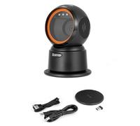 Cenei 2D QR Barcode Scanner Wireless Bluetooth Hands-Free Omnidirectional USB Barcode Reader with Wireless Charging Base