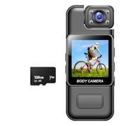 Cenei HD Camera with Infrared Night Vision and 128GB SD Card, Portable Recorder for Sport DV Riding Activities
