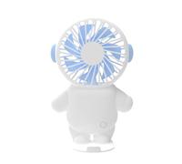Cenei USB Charging Small Fan Portable Blue Astronaut Mini Fan with Charger Summer Gift Student Office Worker Like Blue