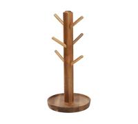 Cenei Wooden Mug Holder, 6-Hook Coffee Cup and Teacup Holder, Kitchen Storage with Stable Base