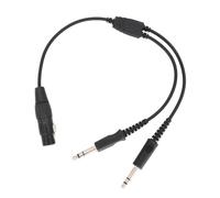 Cenei XLR to GA Dual Plug 5 Pin Aviation Headset Connector Cable Aircraft Headphone Adapter Black