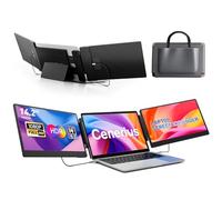 Cenerius 14.2" Laptop Screen Extender, FHD 1080P IPS Portable Monitor for Laptop, Triple Screen Monitor Extender Compatible with 13"-17" Laptops, HDMI/USB-A/C Plug-Play for Windows, Mac, Android