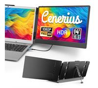 Cenerius 14 Inch Laptop Screen Extender, IPS FHD 1080P Portable Monitor for Laptop, Dual Display Monitor Extender Compatible with 13-17 Inch Laptops