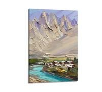 CENGLIS Dolomites Rock Thick - Layer Stacking Poster Modern Wall Art Canvas Aesthetic Decoration Painting 08x12inch(20x30cm) Frame-style