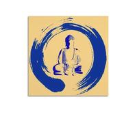 CENGLIS Indian Buddhism Ink - Wash Zen Seated Buddha Poster Modern Wall Art Canvas Aesthetic Decoration Painting 16x16inch(40x40cm) Unframe-style
