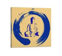 CENGLIS Indian Buddhism Ink - Wash Zen Seated Buddha Poster Modern Wall Art Canvas Aesthetic Decoration Painting 20x20inch(50x50cm) Frame-style