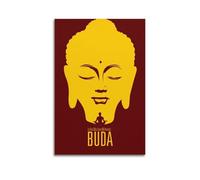 CENGLIS Indian Buddhism Silhouette Zen - Style Buddha Head Poster Modern Wall Art Canvas Aesthetic Decoration Painting 24x36inch(60x90cm) Unframe-style