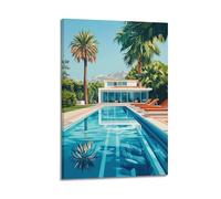 CENGLIS Landscape Poster Summer Villa Pool.jpg Poster Modern Wall Art Canvas Aesthetic Decoration Painting 24x36inch(60x90cm) Frame-style