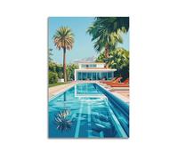 CENGLIS Landscape Poster Summer Villa Pool.jpg Poster Modern Wall Art Canvas Aesthetic Decoration Painting 24x36inch(60x90cm) Unframe-style