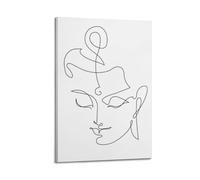 CENGLIS Religious Buddhism One - Line Drawing Buddha Poster Modern Wall Art Canvas Aesthetic Decoration Painting 12x18inch(30x45cm) Frame-style
