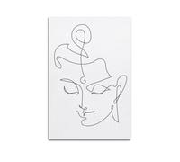 CENGLIS Religious Buddhism One - Line Drawing Buddha Poster Modern Wall Art Canvas Aesthetic Decoration Painting 12x18inch(30x45cm) Unframe-style