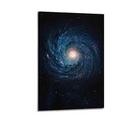 CENGLIS Space Poster Blue - Purple Spiral Galaxy Poster Modern Wall Art Canvas Aesthetic Decoration Painting 24x36inch(60x90cm) Frame-style